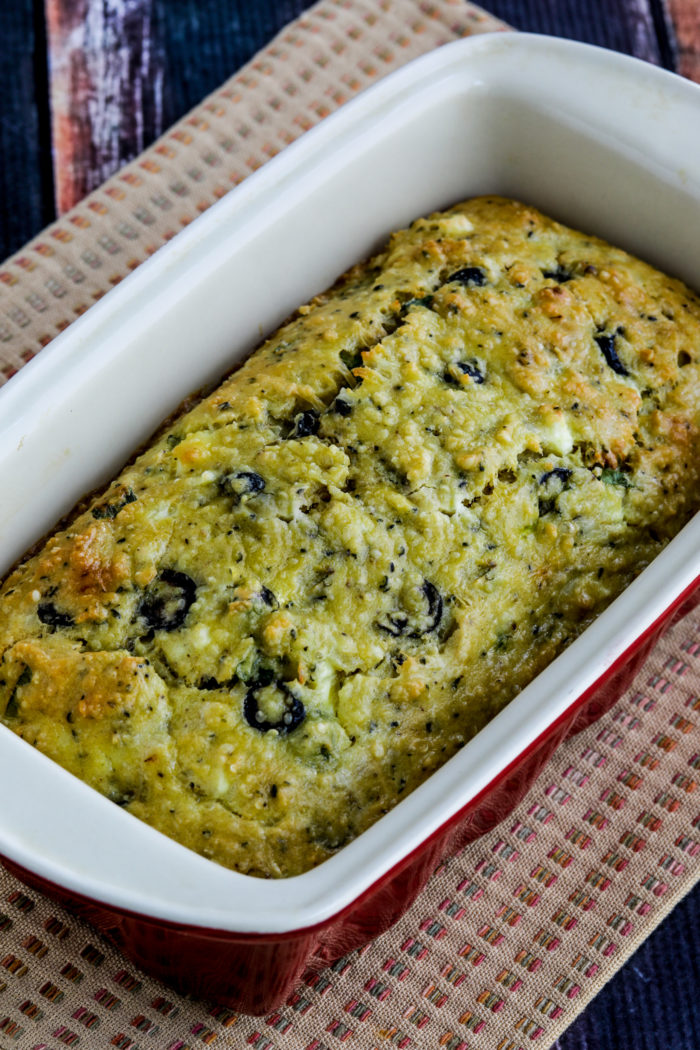 Olive Bread shown in baking pan