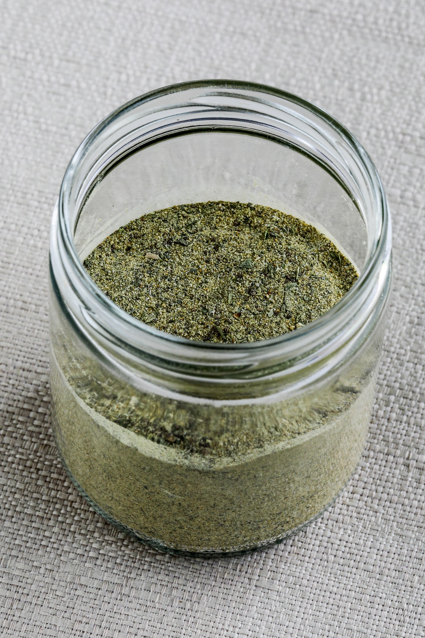 Kalyn's Herb Blend shown in glass jar