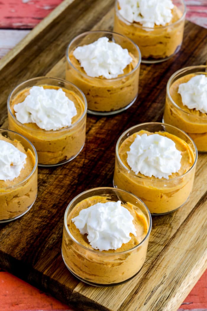 Sugar-Free Pumpkin Pudding finished individual pudding ready to serve