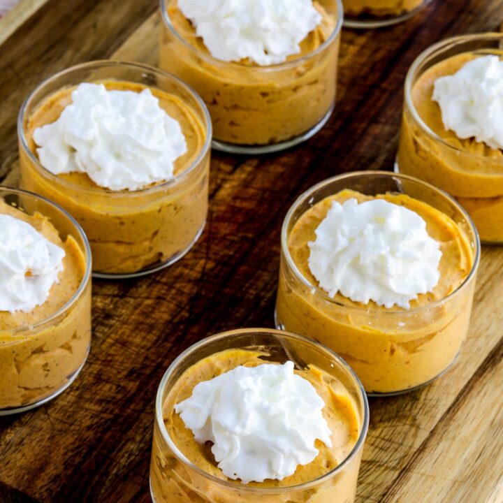 Sugar-Free Pumpkin Pudding finished individual pudding ready to serve