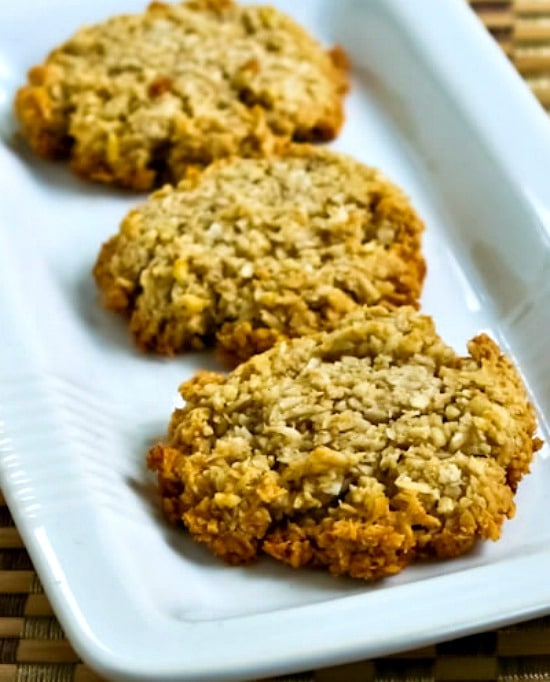 Sugar-Free Coconut Almond Macaroon Cookies finished cookies on plate