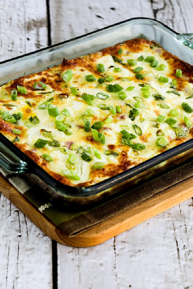 Karyn's Holiday Breakfast Casserole shown in baking dish.