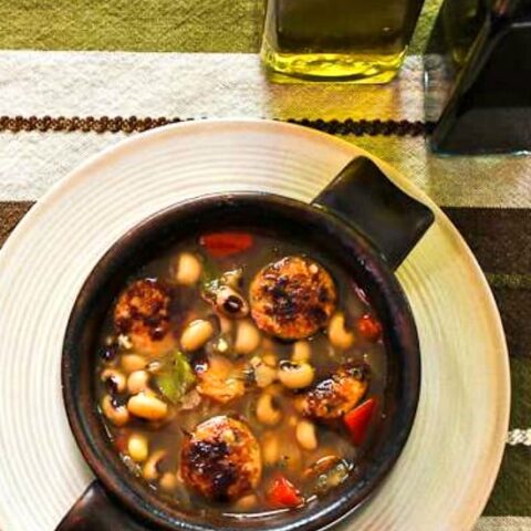 Lucky Black-Eyed Pea Soup in bowl