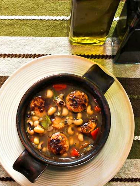 Lucky Black-Eyed Pea Soup in bowl