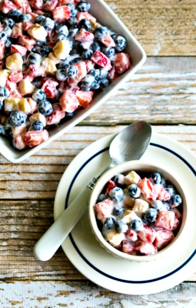 Easy Red, White, and Blueberry Salad close-up photo