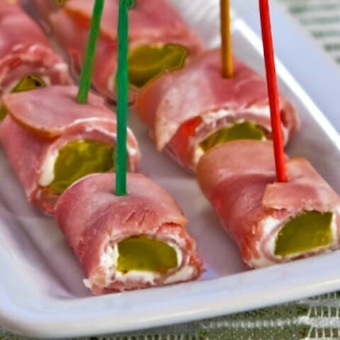 Easy Recipe for Ham and Dill Pickle Appetizer Bites found on 