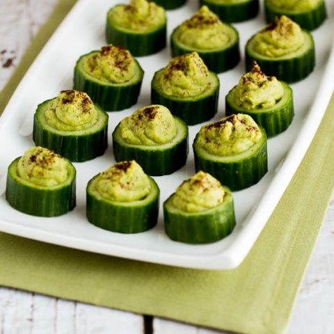 Cucumber Guacamole Appetizer Bites