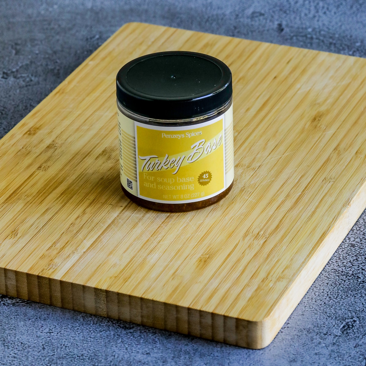 Square image for Danica's Kitchen Picks: Penzey's Turkey Base shown on cutting board.