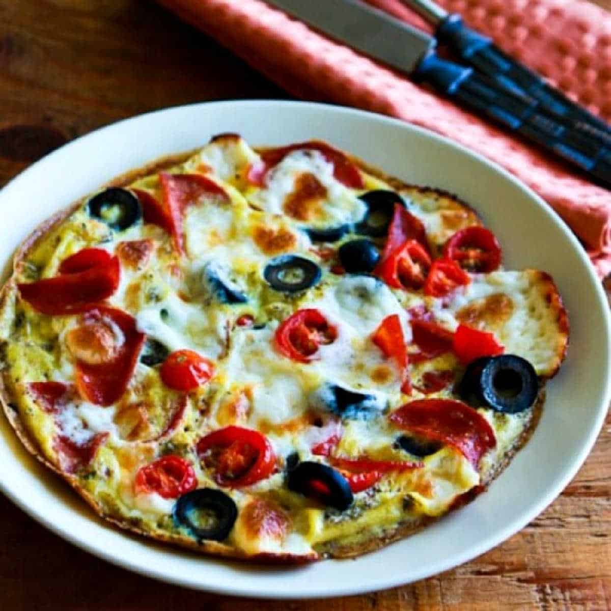 Egg-Crust Breakfast Pizza on plate