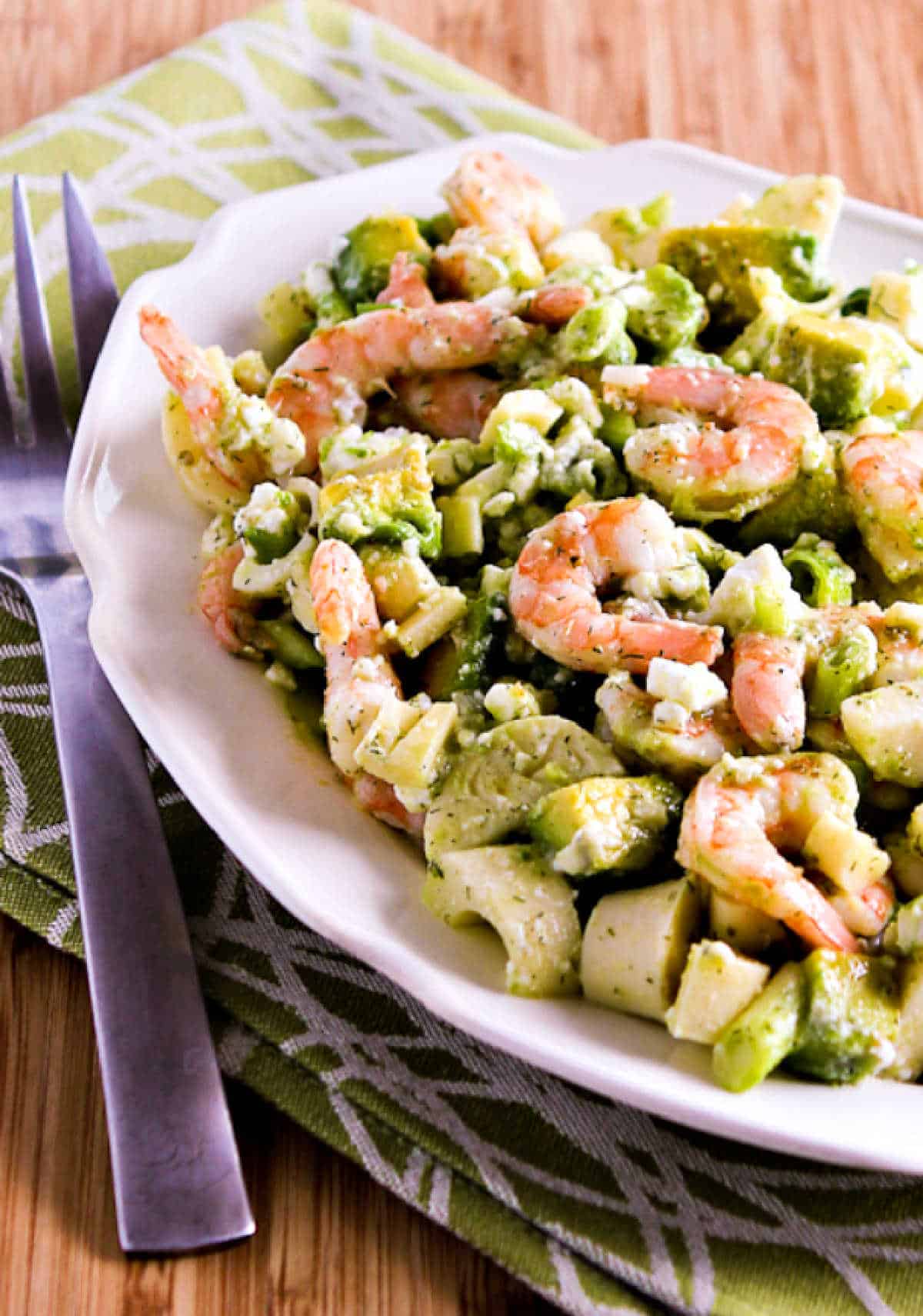 shrimp salad on serving plate