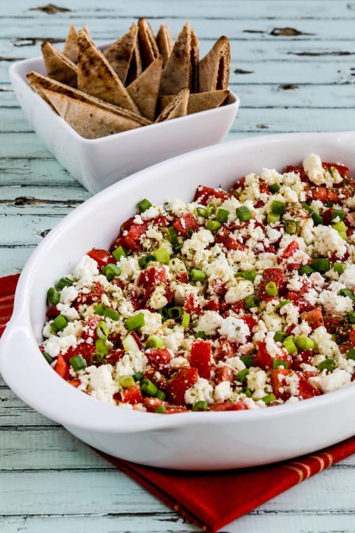 Greek Dip with Tomatoes and Feta with Pita Bread