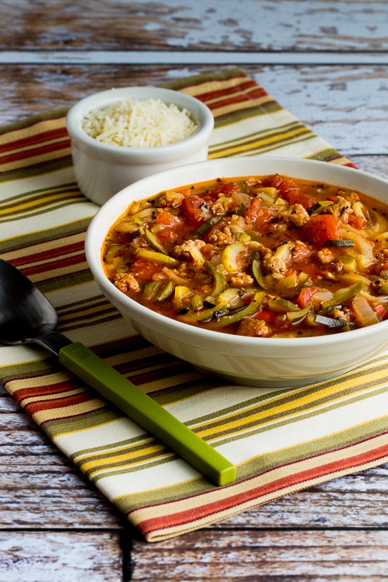 Low-Carb Italian Sausage Soup with Zucchini Noodles from Danica's Kitchen