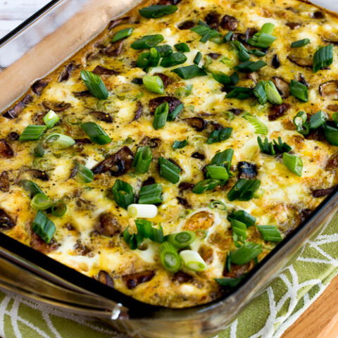 Sausage, Mushrooms, and Feta Baked with Eggs