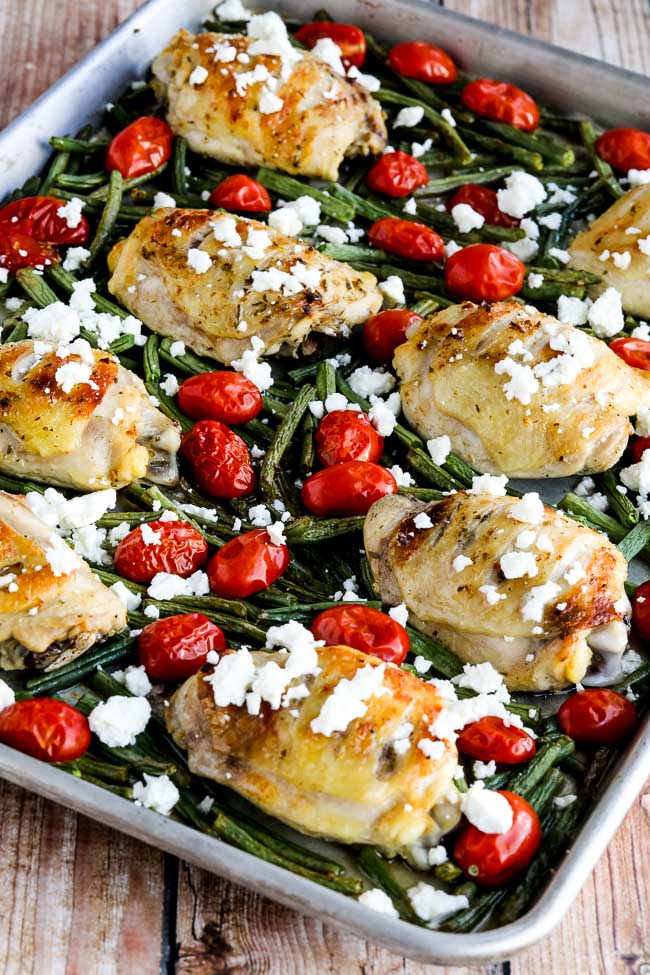 Greek Chicken, Green Beans, and Tomatoes Sheet Pan Meal found on 