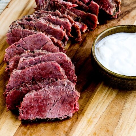 Instant Pot Corned Beef with Creamy Horseradish Sauce close-up photo