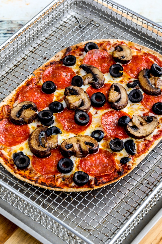 Air Fryer Pizza close-up shot