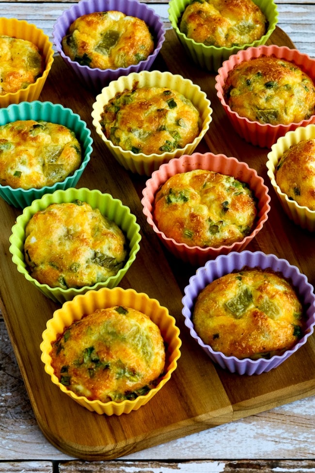 Green Chile and Cheese Egg Muffins close-up photo