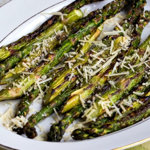 Finished Grilled Asparagus with Parmesan found on 