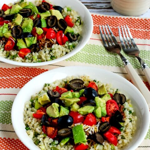 Low-Carb Ground Beef Cauliflower Rice Taco Bowls found on 