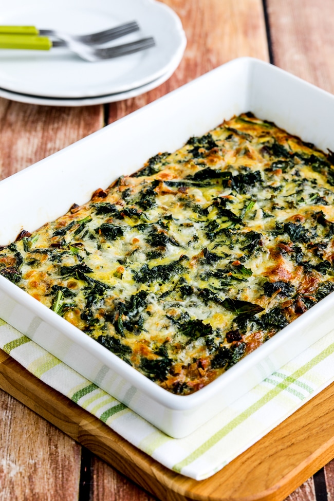 Kale and Red Onion Savory Breakfast Squares close-up photo