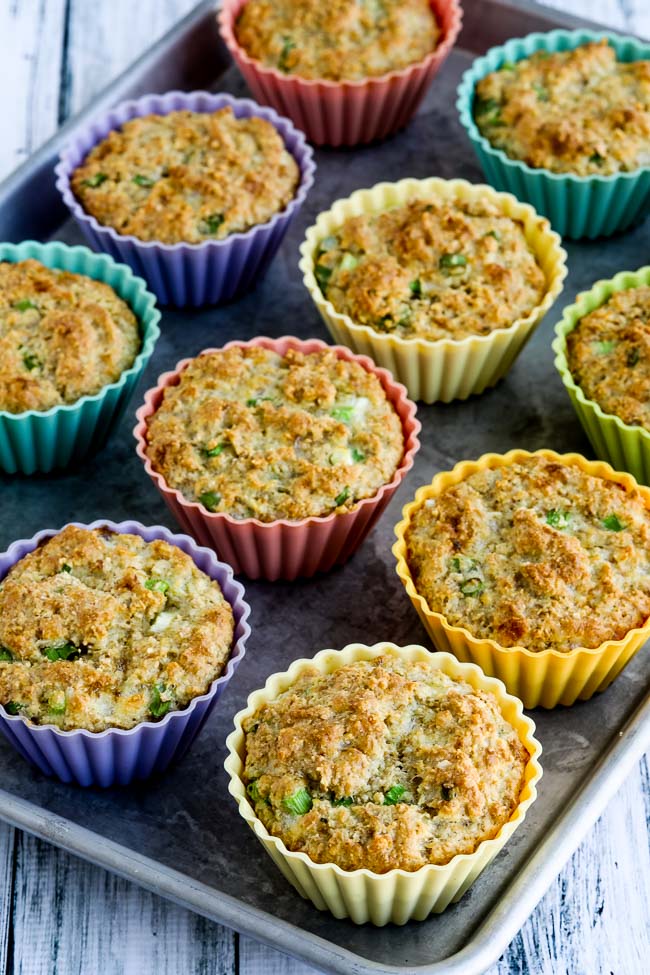 Low-Carb High-Fiber Savory Muffins with Parmesan and Green Onions found on 