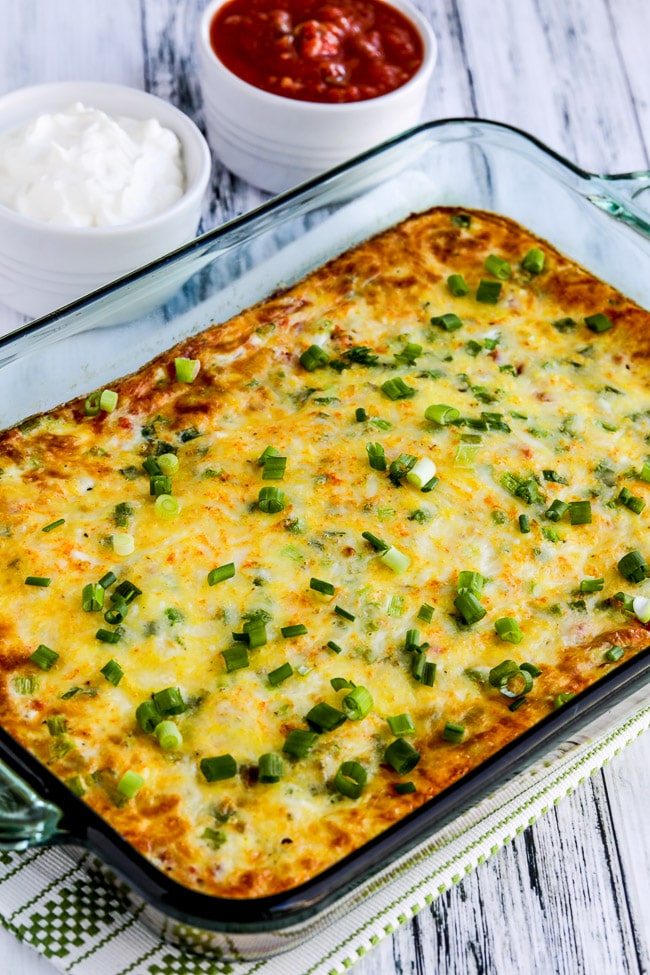 Low-Carb Southwest Egg Casserole close-up photo