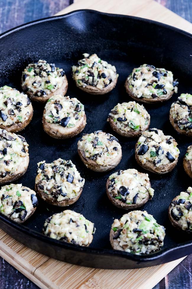 Low-Carb Stuffed Mushrooms with Olives and Feta found on 