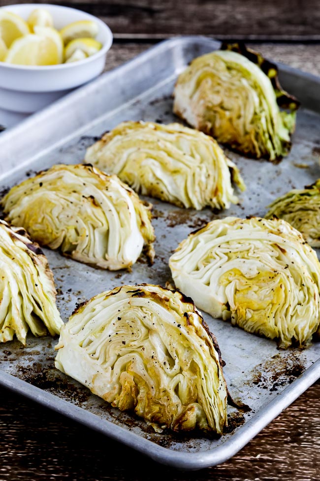 Low-Carb Roasted Cabbage with Lemon found on danicaskitchen.com.