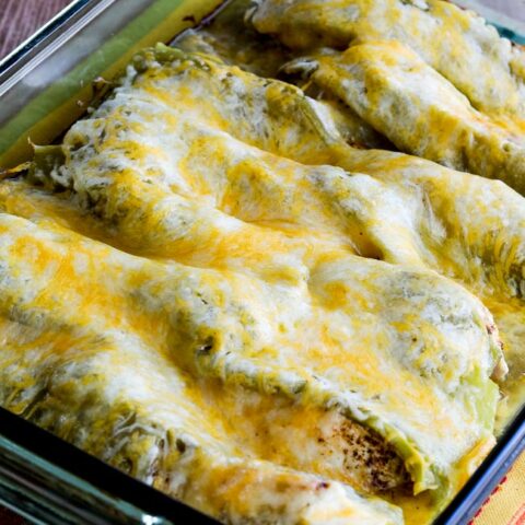 Low-Carb Twice-Cooked Chicken with Green Chiles and Cheese found on 