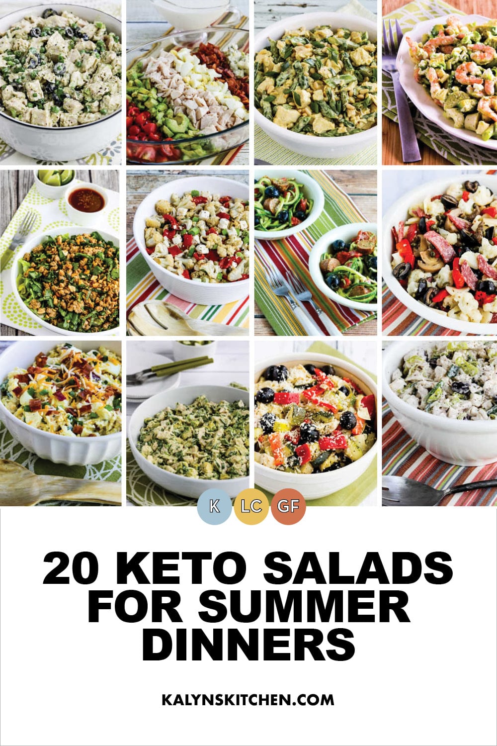 Pinterest image of 20 Keto Salads for Summer Dinners