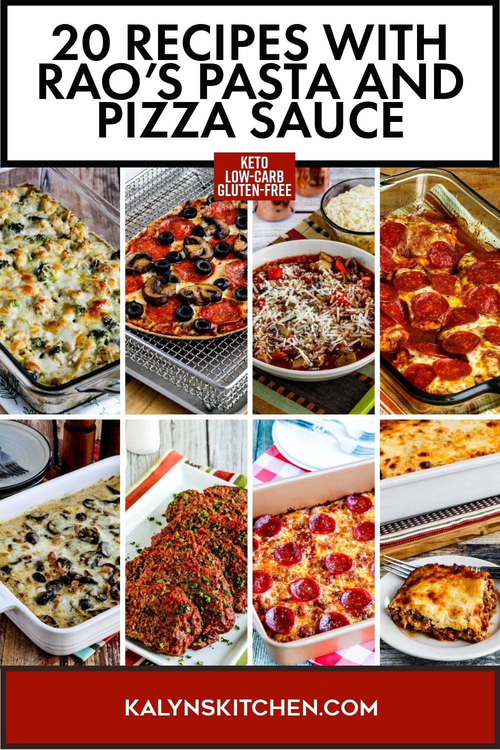 Pinterest image of 20 Recipes with Rao's Pasta and Pizza Sauce