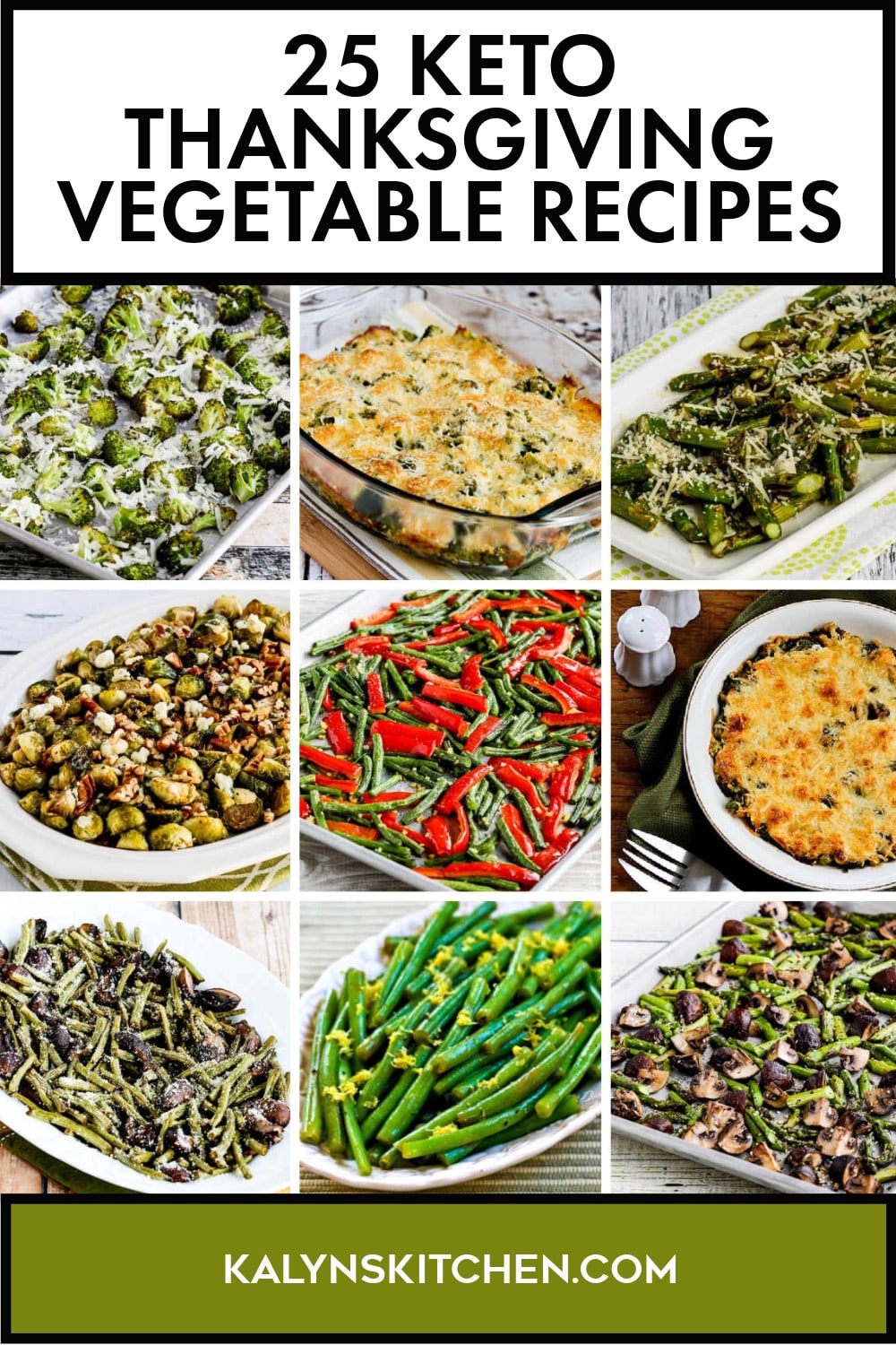 Pinterest image of 25 Keto Thanksgiving Vegetable Recipes