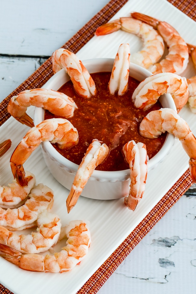 Shrimp with Low-Sugar Cocktail Sauce close-up photo