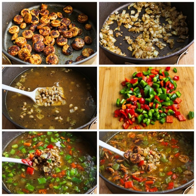 Lucky Black-Eyed Pea Soup process shots collage