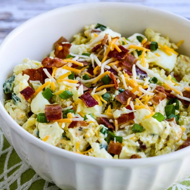 Low-Carb Loaded Cauliflower Mock Potato Salad