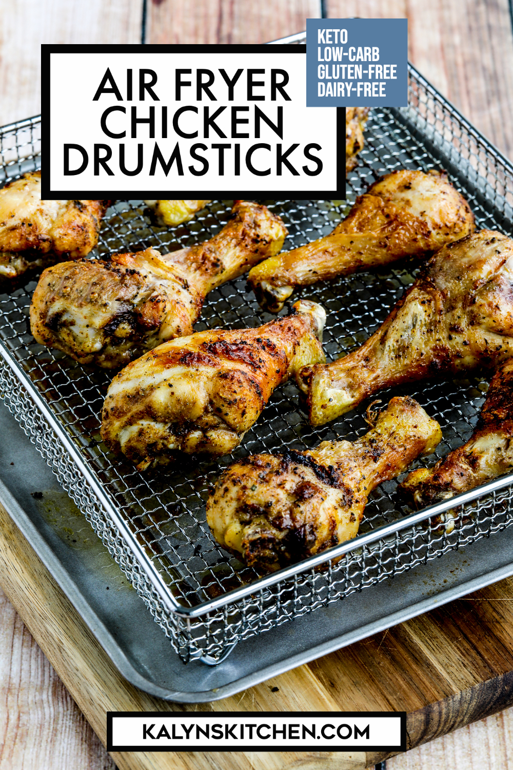 Pinterest image of Air Fryer Chicken Drumsticks