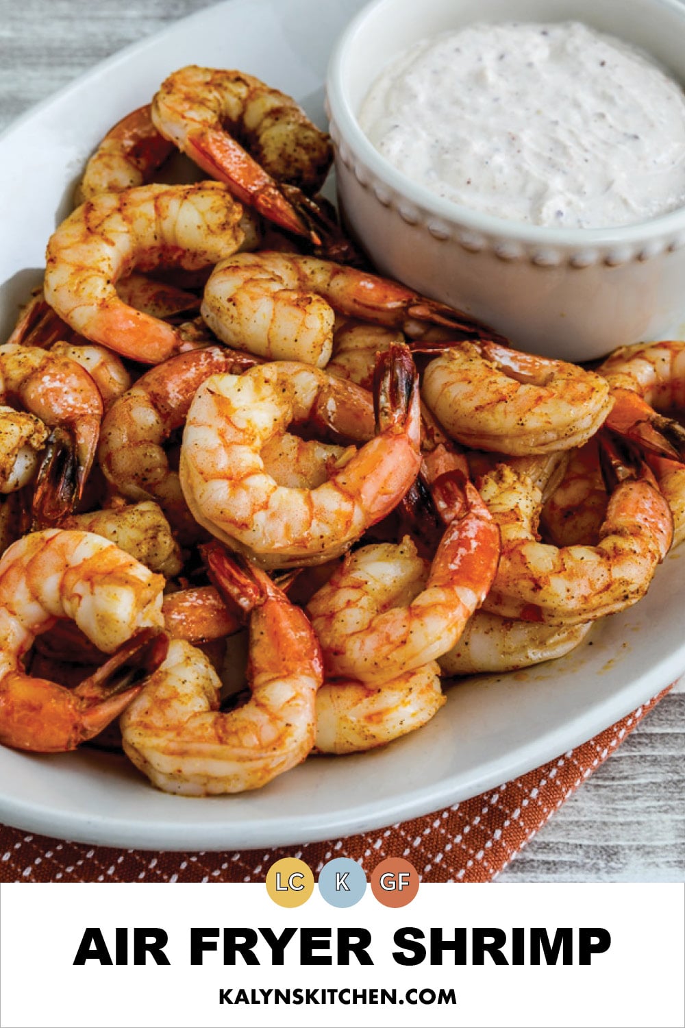 Pinterest image of Air Fryer Shrimp