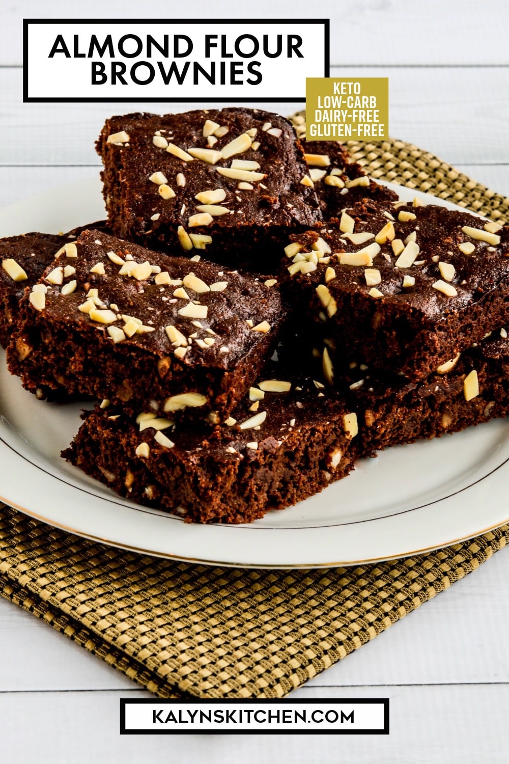 Pinterest image of Almond Flour Brownies