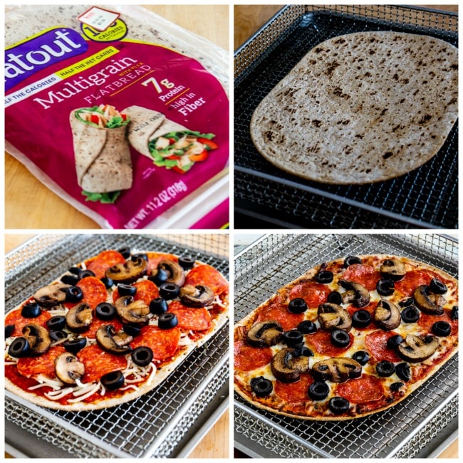 Air Fryer Flatbread Pizza collage