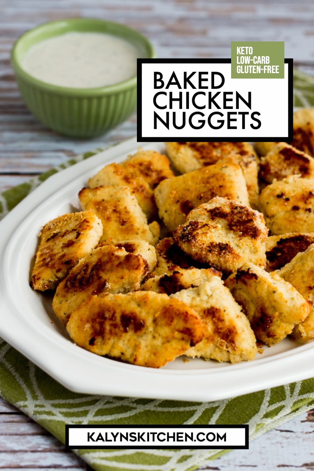 Pinterest image of Baked Chicken Nuggets