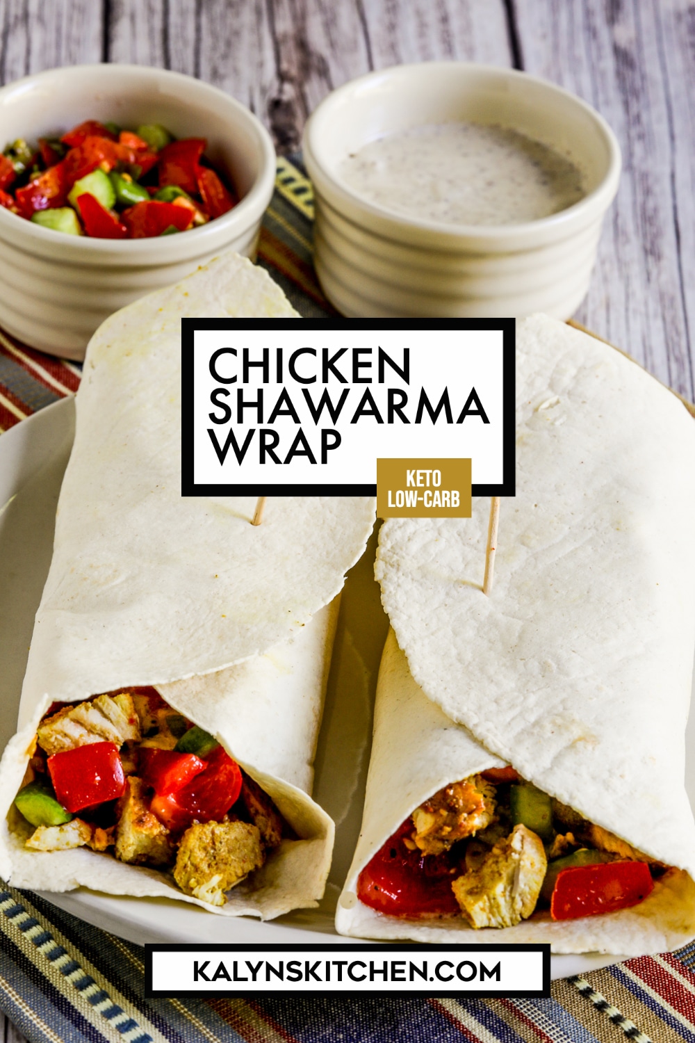 Pinterest image of Chicken Shawarma Wrap