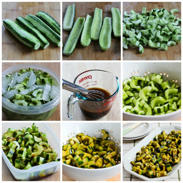 Chinese Cucumber Salad process shots collage