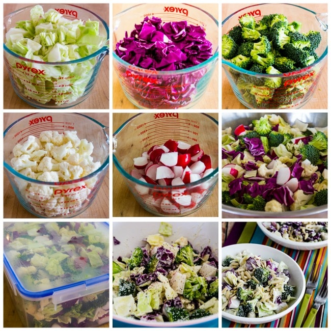 Crunchy Low-Carb Chopped Salad process shots collage