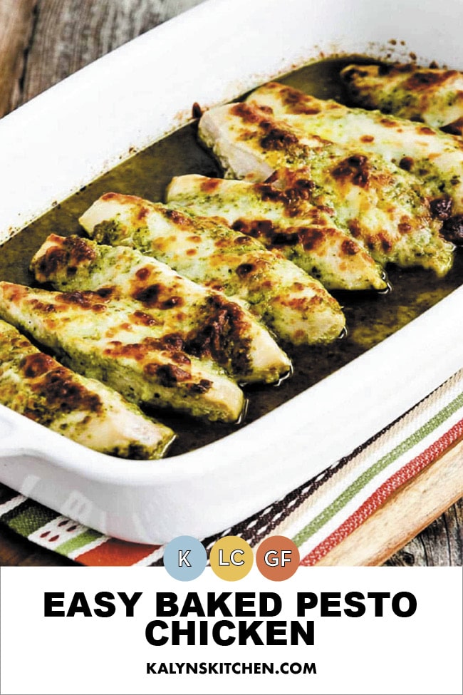 Pinterest image of Easy Baked Pesto Chicken