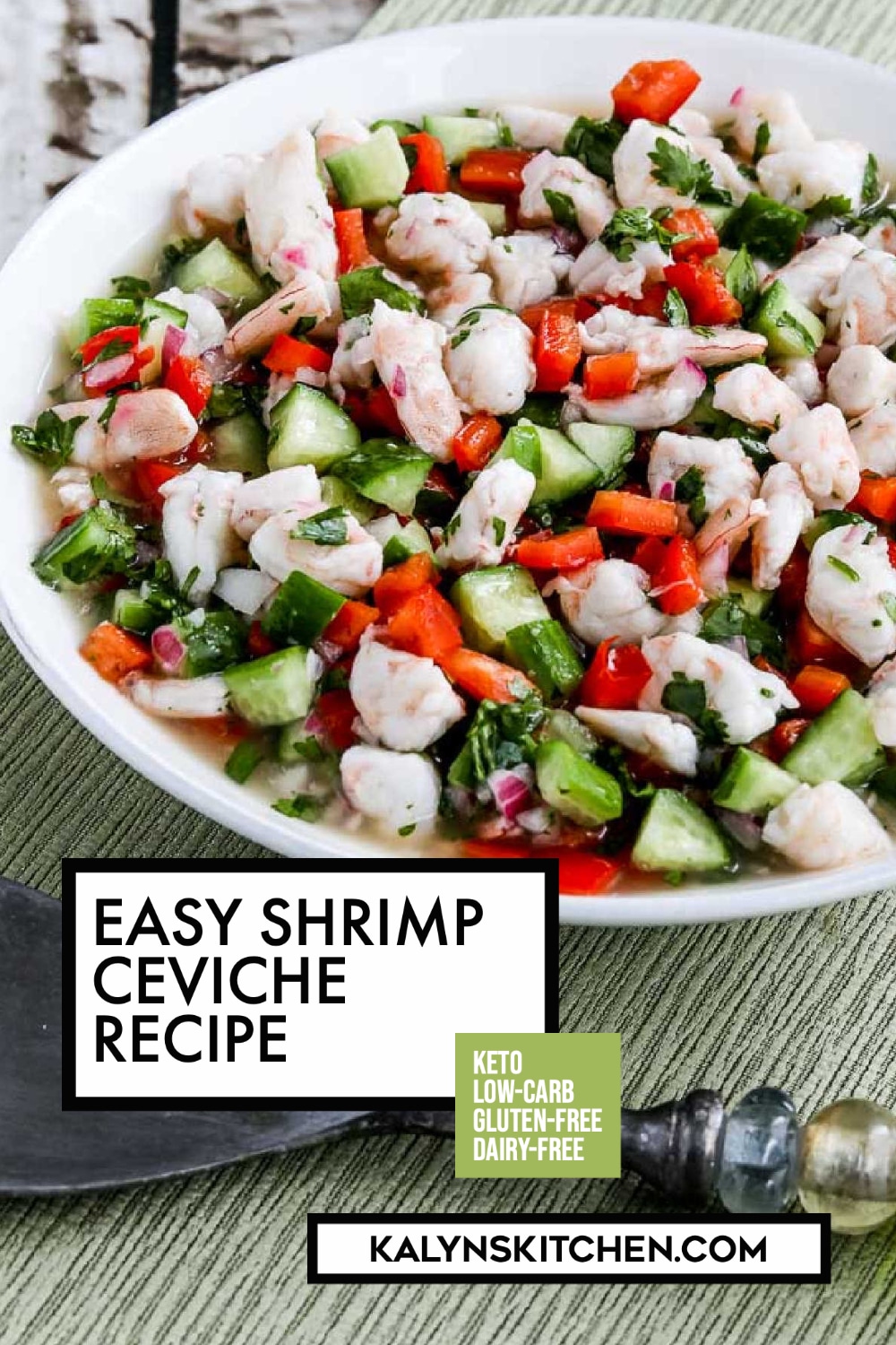 Pinterest image of Easy Shrimp Ceviche Recipe