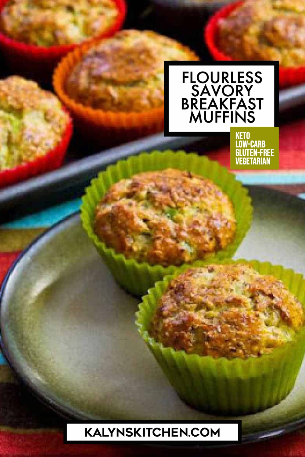 Pinterest image of Flourless Savory Breakfast Muffins