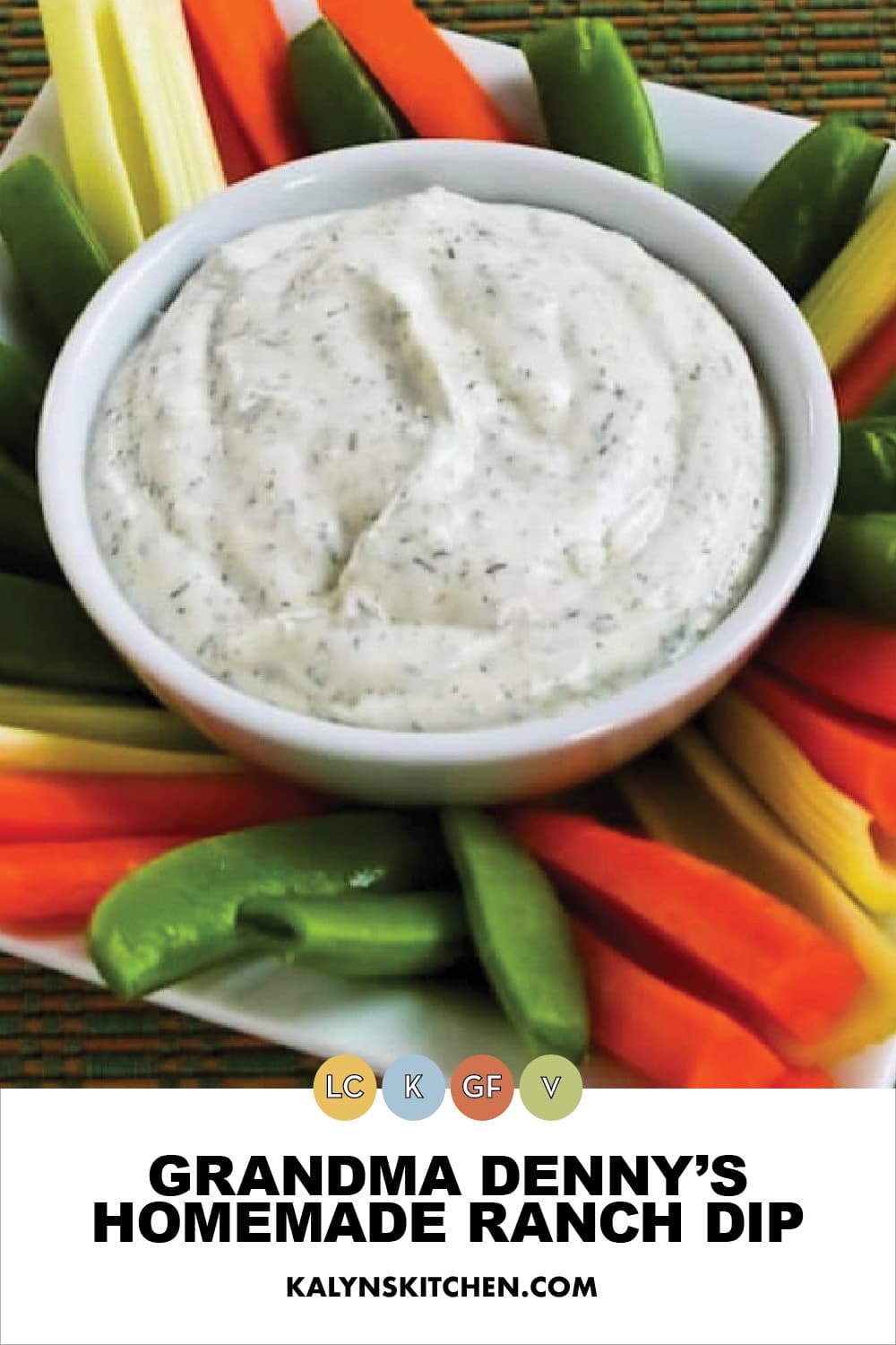 Pinterest image of Grandma Denny's Homemade Ranch Dip