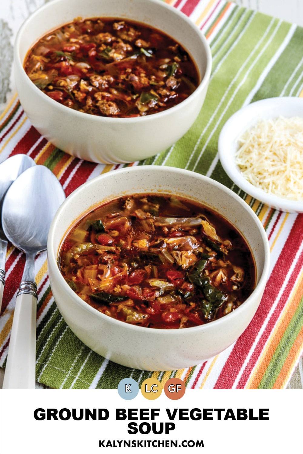 Pinterest image of Ground Beef Vegetable Soup