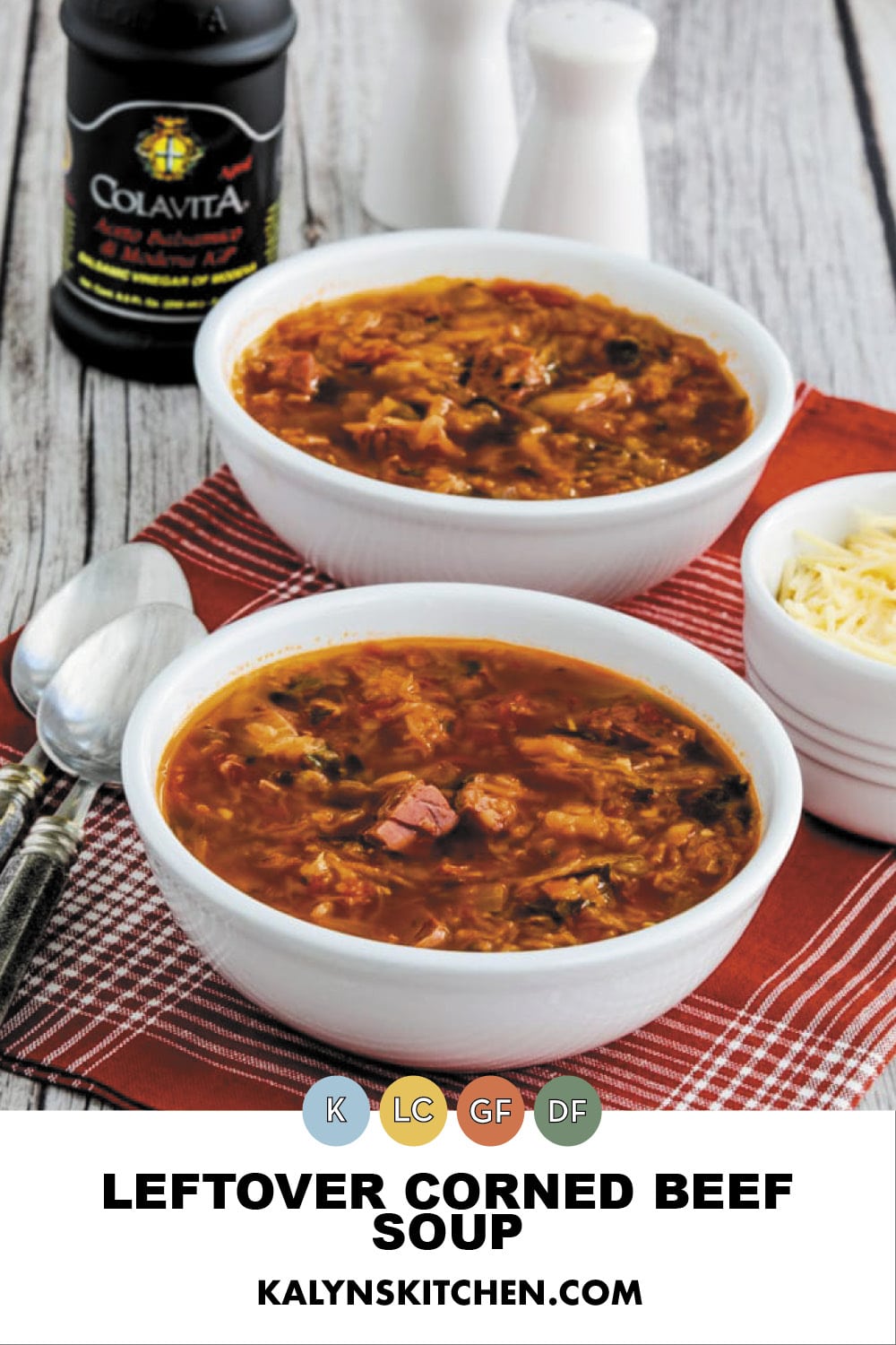 Pinterest image of Leftover Corned Beef Soup