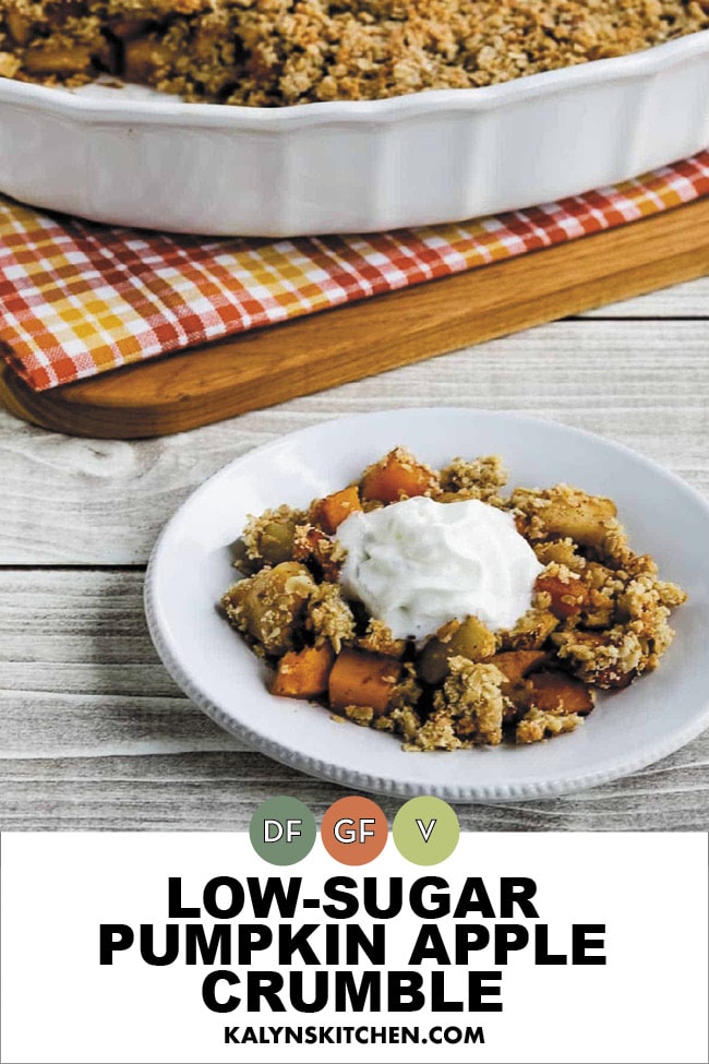 Pinterest image of Low-Sugar Pumpkin Apple Crumble